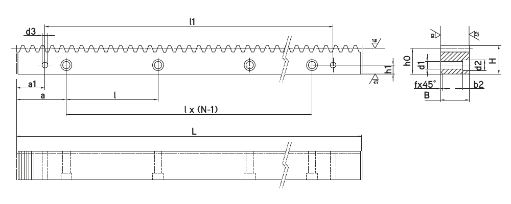 NSF Geradverzahnte Zahnstangen Q9